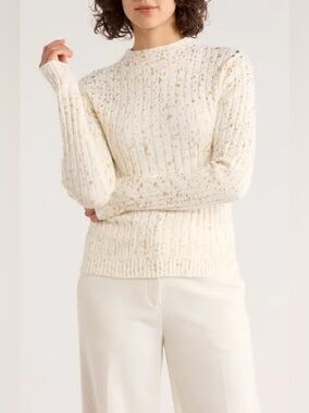 Jason Wu Cream Speckled Rib Knit Sweater